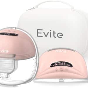 Evite Elektrische Draadloze Borstkolf Slim – Handsfree & Draagbaar – BPA-Vrij – Dubbele Borstkolf – Met E-Book - Inclusief Tas - Roze