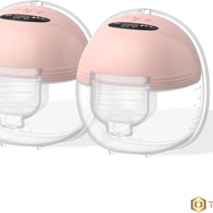 TRESTO - Elektrische Dubbele Borstkolf - Draadloos Handsfree - Timerfunctie - BPA-vrij - Makkelijk Schoon te Maken - Roze