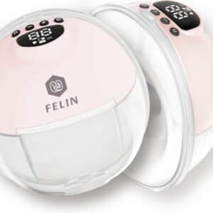 Felin Handsfree Borstkolf - Dubbele Draadloze Elektrische Borstkolf - Inclusief 30 Moedermelk Bewaarzakjes, 3 Maten Borstschildverkleiners & E-Book