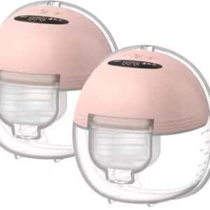 Elektrische - 2 stuks - draadloze - borstkolf - handsfree draagbaar met timer makkelijkschoon te maken in gebruik dubbele borstkolf - bpa vrij - roze