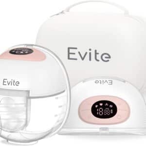 Evite Elektrische Draadloze Borstkolf Nova – Handsfree & Draagbaar – BPA-Vrij – Dubbele Borstkolf - Met E-Book – Inclusief Tas - Wit & Roze