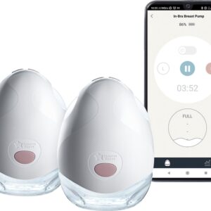 Tommee Tippee - Dubbele elektrische draagbare borstkolf - handsfree borstvoedingspomp in de beha - draagbaar, 1 massage- en 8 express-modi - batterijduur van 4 uur